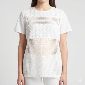 Gap White Mesh Top Size L